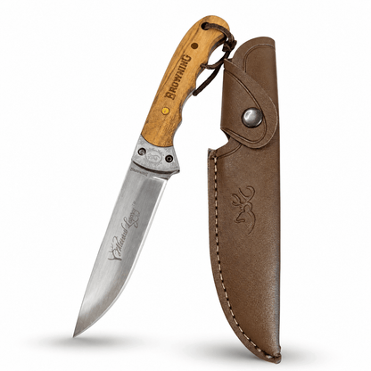 Ловен нож Browning Whitetail Legacy с дървена дръжка и кания
