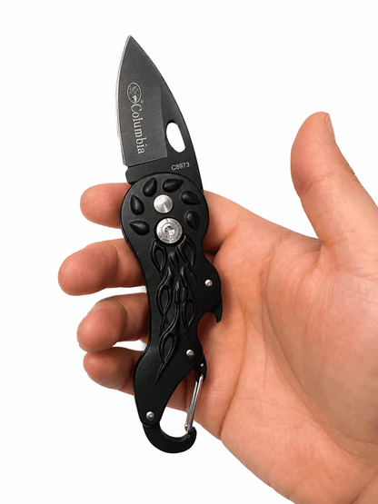 Сгъваем нож Black Airsoft Columbia Mini - Карабинер