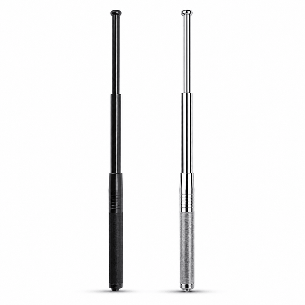 Teleskopstahlstock Black Airsoft DEFENDER 50 cm mit Lederetui