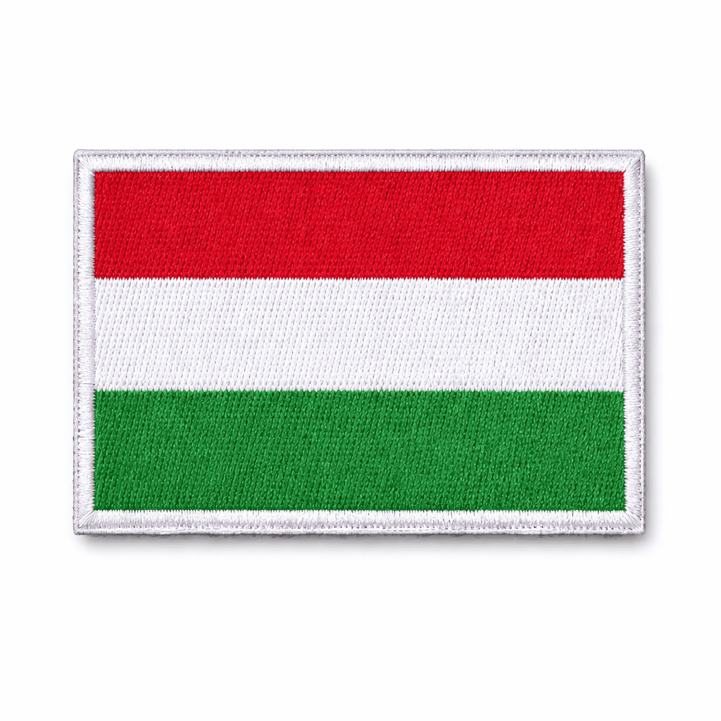 Бродирана нашивка велкро 5х8 см - унгарско знаме