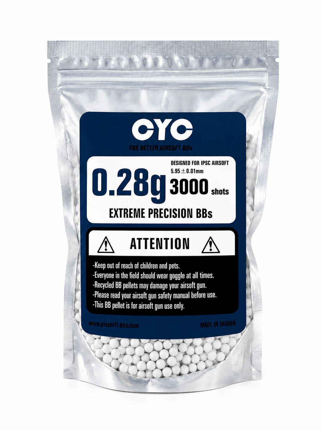 Еърсофт топчета CYC 0.28g Precision BBs 3000 броя