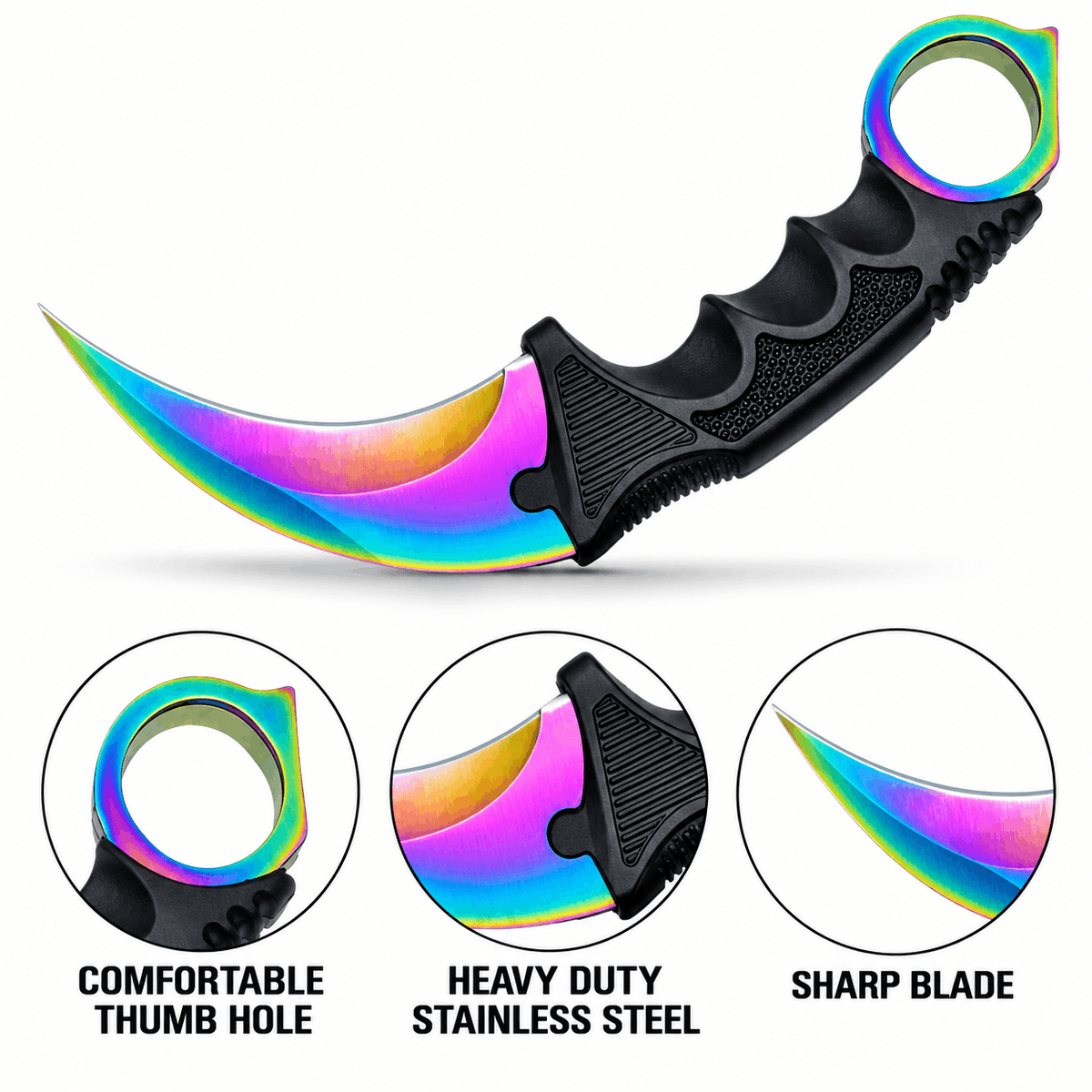 Nůž karambit Rainbow 21 cm s ochranným pouzdrem