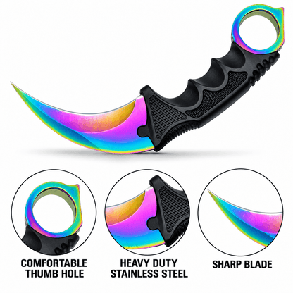 Nůž karambit Rainbow 21 cm s ochranným pouzdrem