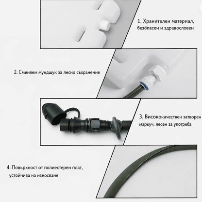 Тактически воден резервоар за жилетка (Plate Carrier) – 1.5L