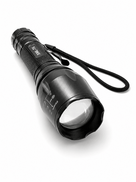 Тактически LED фенер Black Airsoft комплект с батерии и зарядно