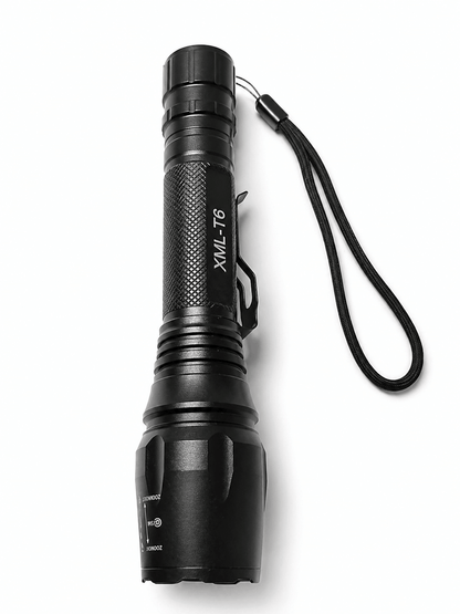 Тактически LED фенер Black Airsoft комплект с батерии и зарядно